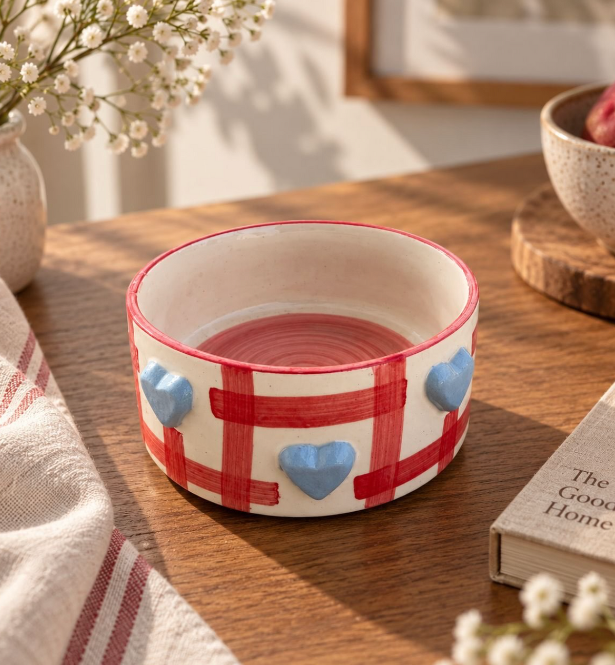 3D Red heart bowl