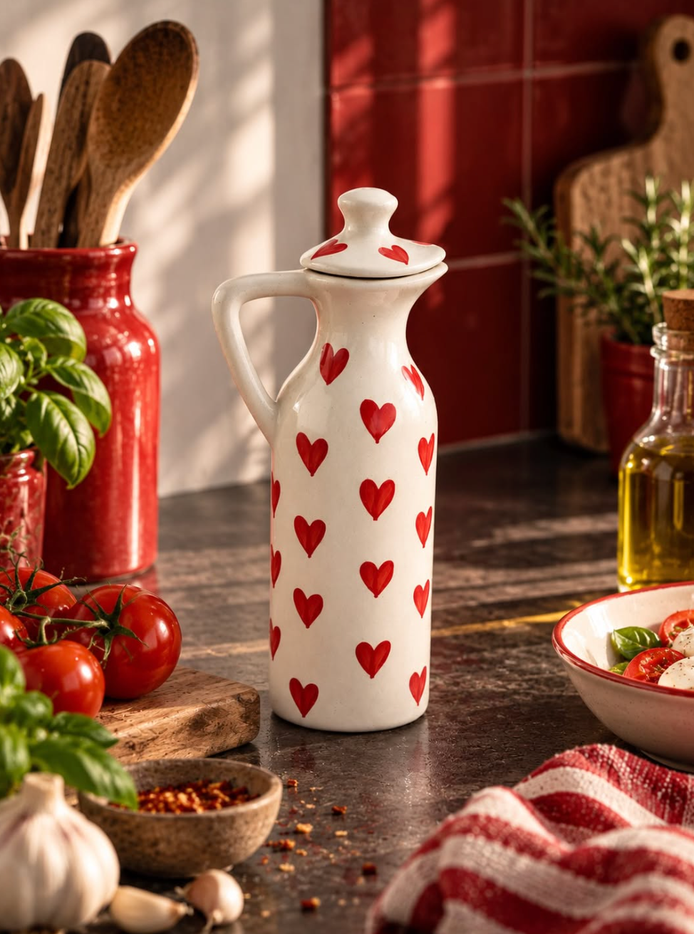 Red heart oil dispenser