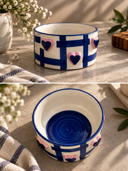 3D Blue Heart Bowl