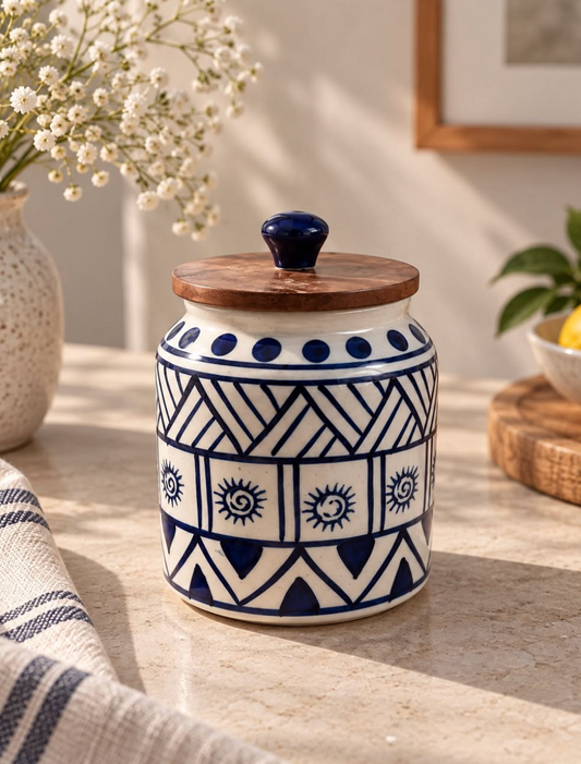 Blue Pattern Jar
